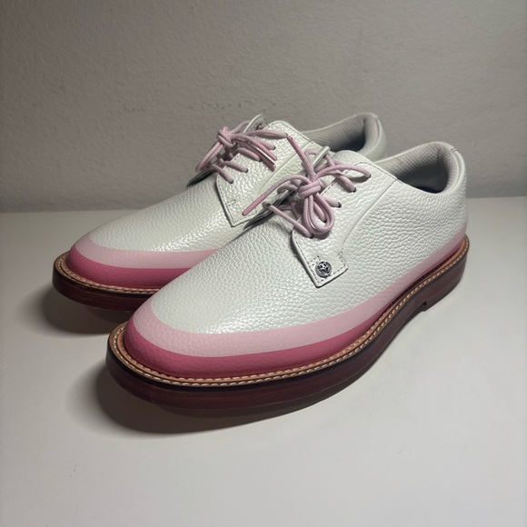 NEW G/FORE Gallivanter Tuxedo White Pink Golf Shoes Mens Size 8.5 main image 4